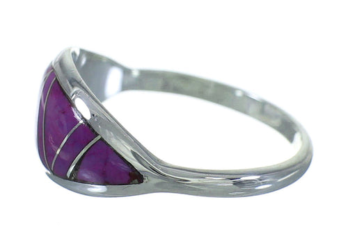 Magenta Turquoise Authentic Sterling Silver Ring Size 8-1/4 AX89187